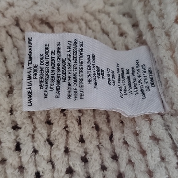 🆕 Free People Halo Pullover Sweater Sand Chunky Knit Size L - Picture 11 of 11